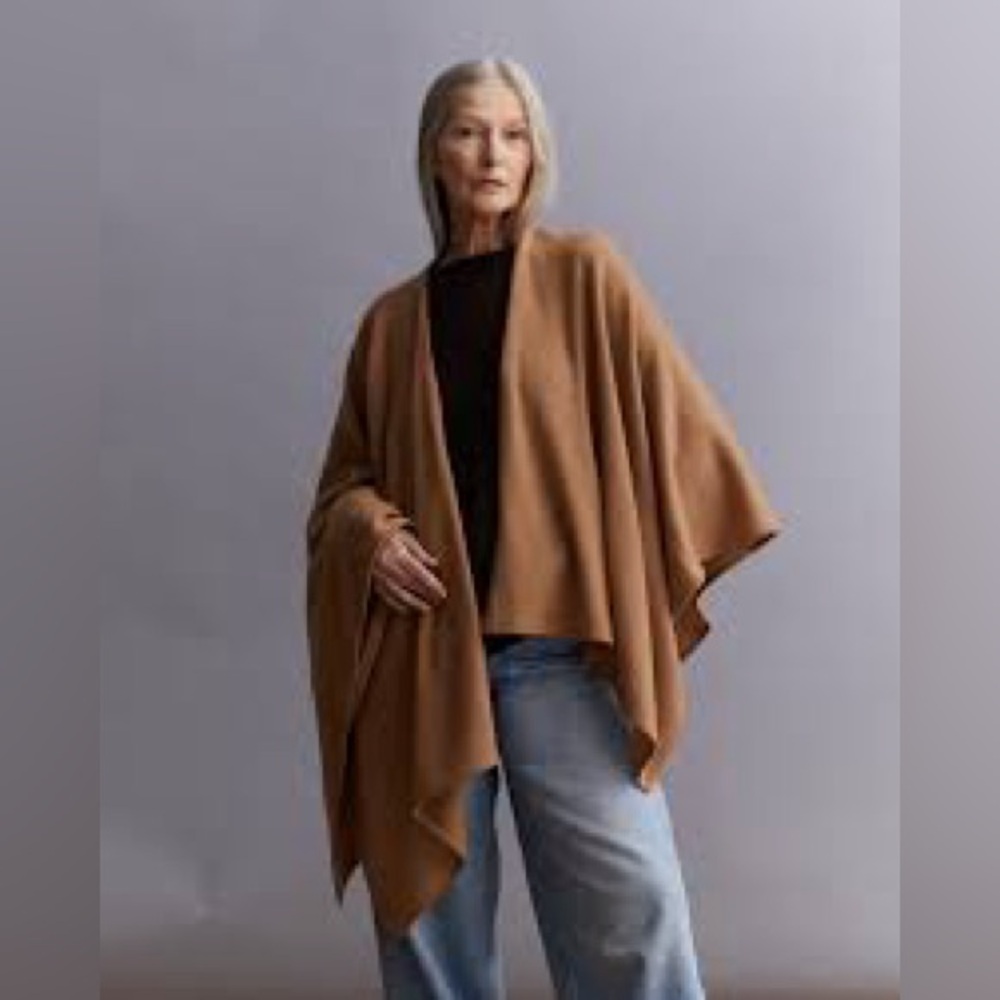 Susan Galick wool Chic Camel Women's Poncho